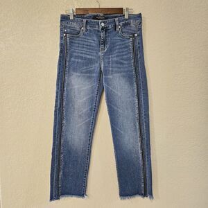 Liverpool Women’s Sz 6 Sadie Crop Straight Leg Zipper Detail Blue Jeans
